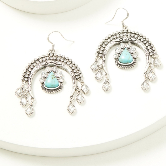 Idyllwind Jewelry - Idyllwind Silver and Turquoise Crescent Earrings